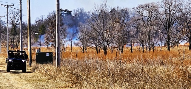 Members of the Fort McCoy prescribed burn team oversee a prescribed burn March 13, 2025, on South Post at Fort McCoy, Wis. The post prescribed burn team includes personnel with the Fort McCoy Directorate of Emergency Services Fire Department;...