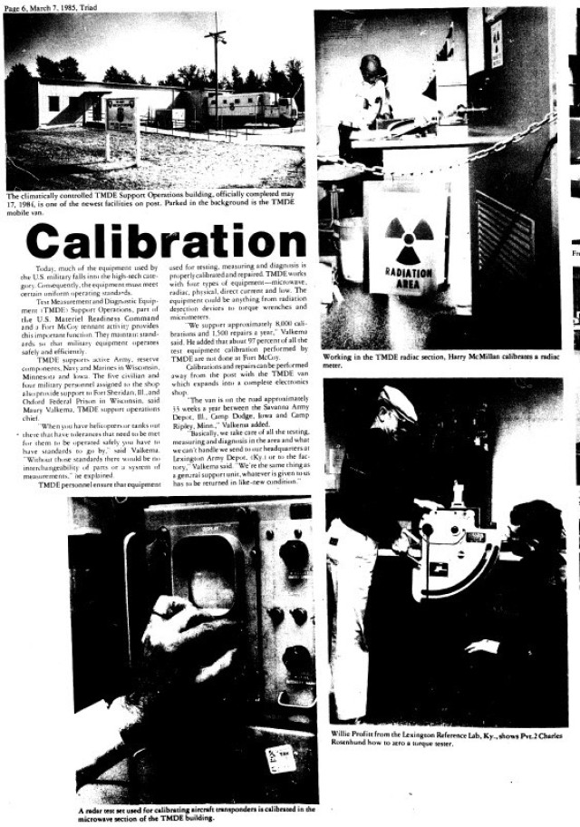 This is a news clipping from the Feb. 7, 1985, edition of The Triad newspaper at Fort McCoy, Wis. During that time, the installation was continuing its mission to support training of active- and Reserve-component forces at Fort McCoy. (U.S. Army...