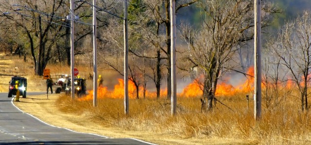 Fort McCoy holds prescribed burn along rail corridor on installation