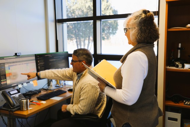 Fort McCoy Civilian Personnel Office Chief Ben Finn and Management Analyst Dixie Dettinger work on a project Feb. 20, 2025, in building 2187 at Fort McCoy, Wis. They are both part of the newly established Civilian Personnel Office at the...