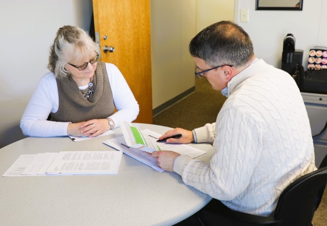 Fort McCoy Civilian Personnel Office Chief Ben Finn and Management Analyst Dixie Dettinger work on a project Feb. 20, 2025, in building 2187 at Fort McCoy, Wis. They are both part of the newly established Civilian Personnel Office at the...