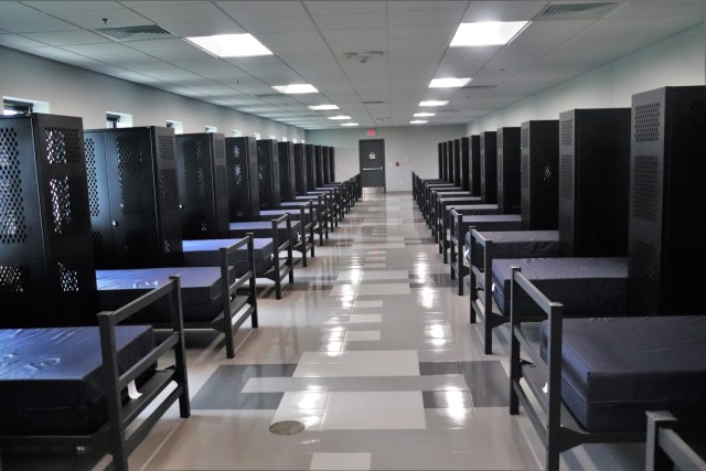 An interior view of new barracks is shown May 18, 2022, after a special ribbon-cutting ceremony to open the new fiscal year 2019-funded transient troops training barracks at Fort McCoy, Wis. Fort McCoy’s senior leadership, state and federal...