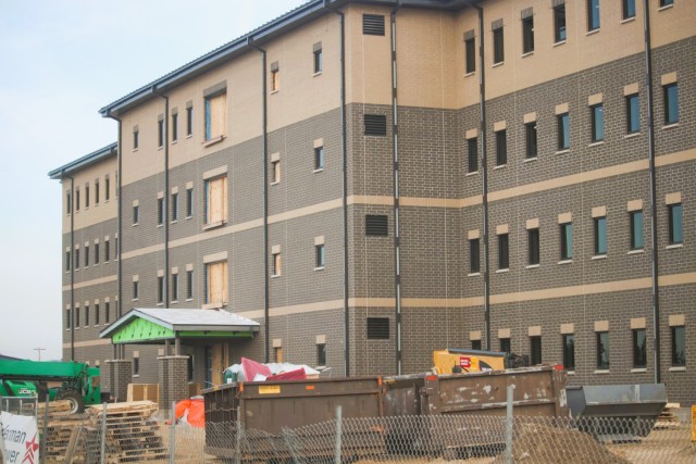 The construction area for a new $28.08 million barracks building is shown March 13, 2025, at Fort McCoy, Wis., as progress on the facility continues. The contractor for the project, BlindermanPower (Construction), received the notice to proceed...