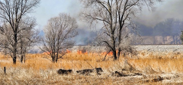 Members of the Fort McCoy prescribed burn team oversee a prescribed burn March 13, 2025, on South Post at Fort McCoy, Wis. The post prescribed burn team includes personnel with the Fort McCoy Directorate of Emergency Services Fire Department;...