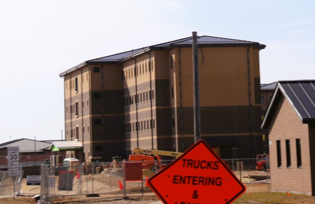 The construction area for a new $28.08 million barracks building is shown March 14, 2025, at Fort McCoy, Wis., as progress on the facility continues. The contractor for the project, BlindermanPower (Construction), received the notice to proceed...