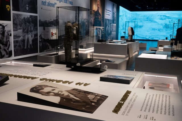 Photos and artifacts of Medal of Honor recipients are displayed at the National Medal of Honor Museum in Arlington, Texas, on March 6, 2025. (DoD photo by EJ Hersom)
