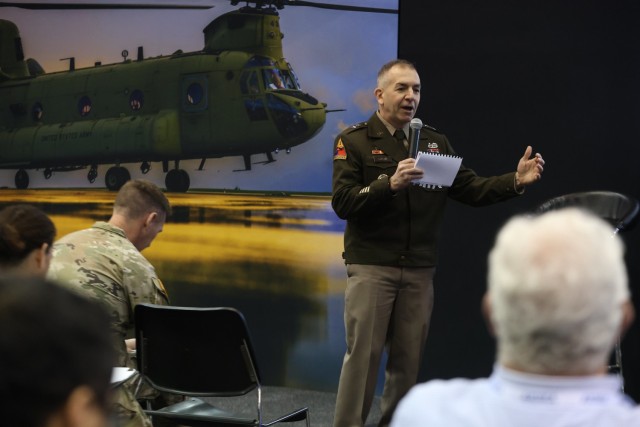 Maj. Gen. Michael B. Lalor, commanding general of U.S. Army Tank-automotive and Armaments Command, talks about key TACOM initiatives at the 2025 AUSA Global Force Symposium and Exposition.