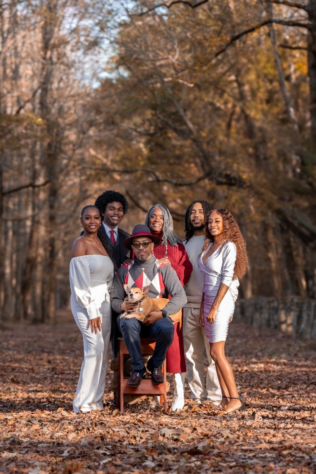 Shawn Costley (center) with his family, circa 2024