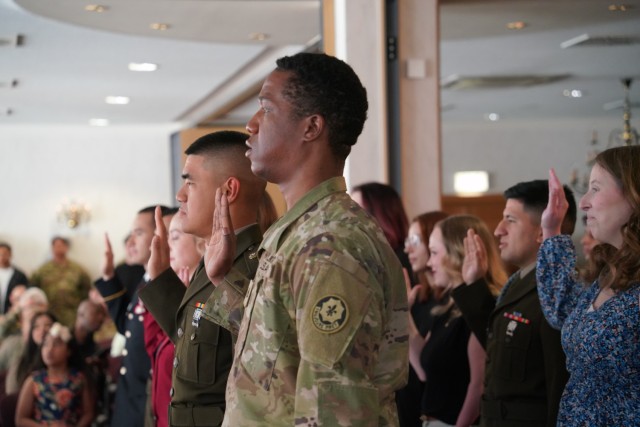 As part of a special program to naturalize active-duty service members and their Families, 32 new citizens hailing from 22 different countries were welcomed as citizens of the United States during a naturalization ceremony.
