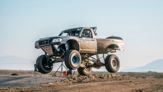 Jade Janis, a test officer for U.S. Army Yuma Proving Ground’s Combat and Automotive Systems Division, tests military vehicles at work and off-road races in competitions around the Southwestern United States on his own time, as seen here....