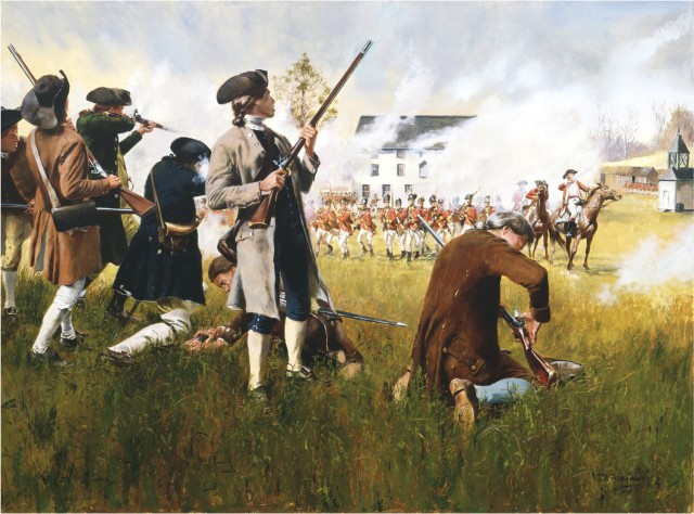 Militia Capt. John Parker mobilized the Lexington Company of the Middlesex, County Brigade, Massachusetts Militia, and ordered them to "Stand their ground" as they took on British forces during the Battle of Lexington and Concord Battle....