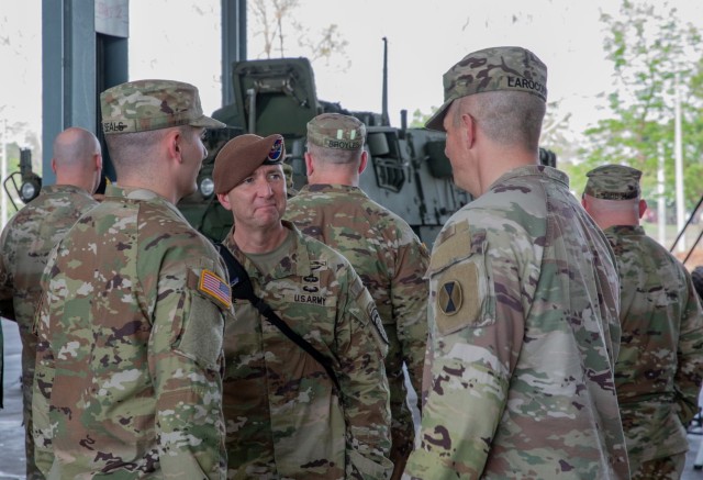 U.S. Army Col. Brandon Teague, 5th Security Forces Assistance Brigade Commander, converses with U.S. Army Soldiers during the  Indo Pacific Motorized Forum, on Feb. 27, 2025, in Chon Buri, Thailand. The U.S. remains committed to
...