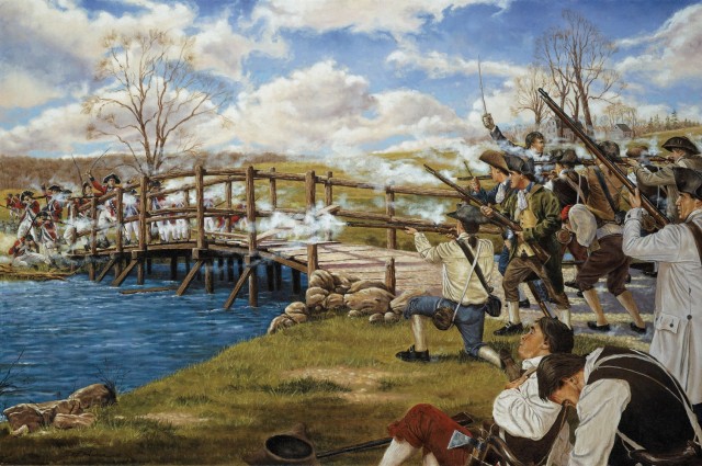 "Shot Heard 'Round the World," that started the Revolutionary War. In 1875, on the 100th anniversary of the action at Concord, Daniel Chester French's Minuteman statue, the symbol of today's National Guard, was dedicated....