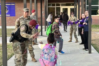 Fort Bragg Military Police Kick Off Month of the Military Child at Shughart Elementary