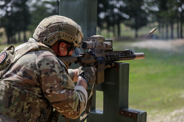 North Carolina National Guard Soldiers assigned to the 30th Armored Brigade Combat Team test their skills firing and qualifying on the Next-Generation Squad Weapon (NGSW) machine gun. The Next Generation Squad Weapon Rifle (NGSW-R), the XM7, is a...