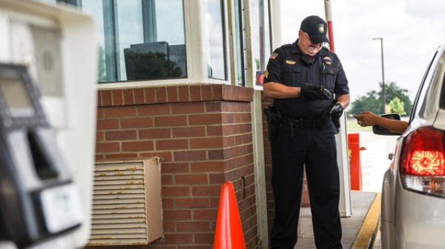 Fort Knox gate guard scans IDs