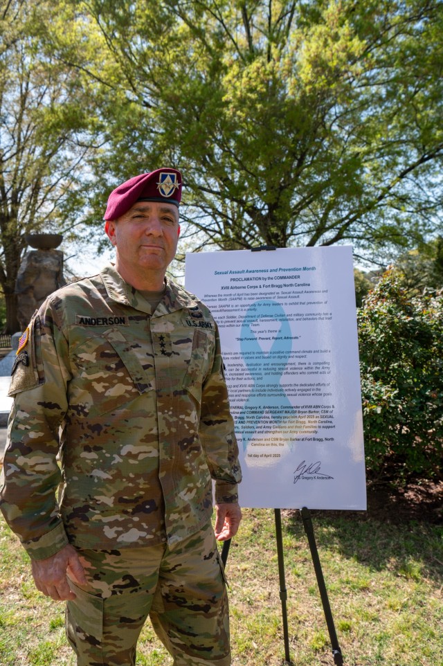 Lt. Gen. Anderson at the SHARP Proclamation Signing Ceremony.