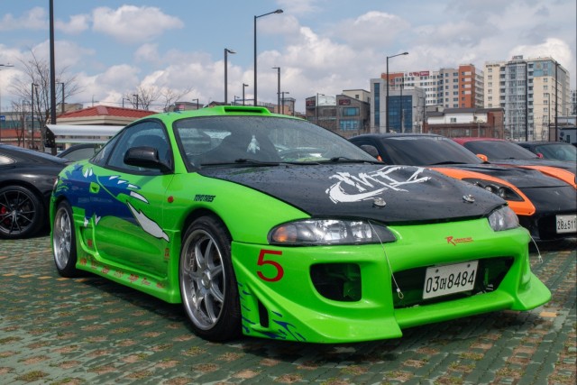 Cars on display at the Car and Bike show