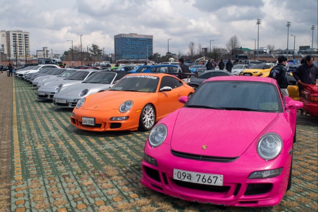 Cars on display at the Car and Bike show
