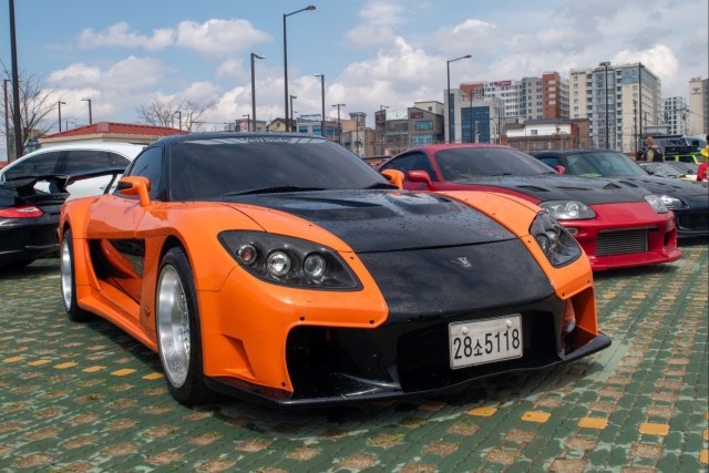 Cars on display at the Car and Bike show