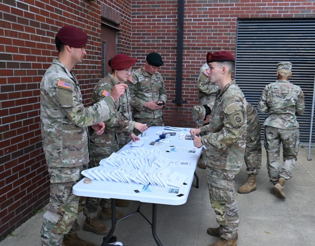 Soldiers from the Joint Special Operations Medical Training Center, under the U.S. Army John F. Kennedy Special Warfare Center and School, the Army&#39;s Special Operations Center of Excellence, facilitate bone marrow screening to over 1,000...