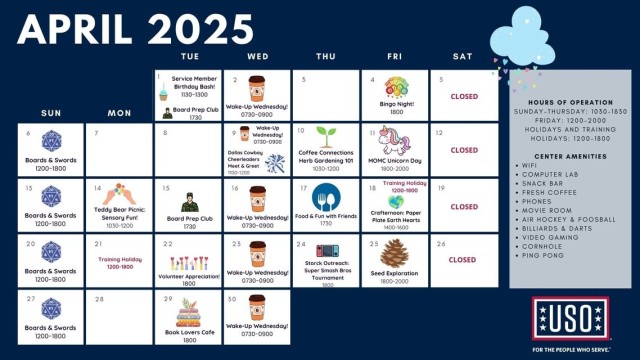 USO CALENDAR (APRIL 2025)