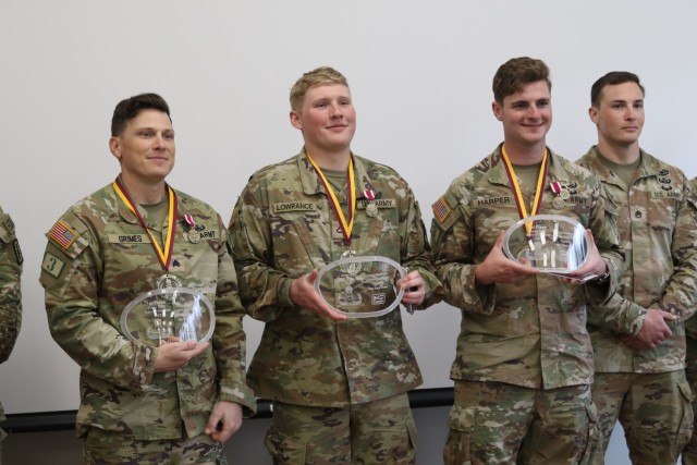 (From the left) Sgt. Brandon Grimes, Pfc. Landon Lowrance and Staff Sgt. Seth Harper