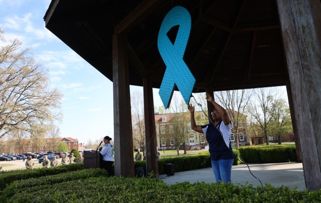 Fort Knox community gathers for sexual assault awareness month ribbon lighting, proclamation signing