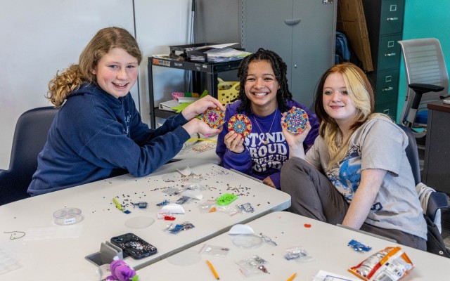Fort Knox Middle High School students participate in “Purple Up Day” events at Fort Knox, Kentucky, April 18, 2025. The event featured a variety of field day activities, a talent show and pep rally in honor of Month of the Military Child.