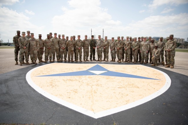 Fort Cavazos soldiers receive the German Armed Forces Badge for Military Proficiency at Fort Cavazos, Texas, April 16, 2025.  The German Armed Forces Proficiency Badge is a German military award earned through completing events such as the...