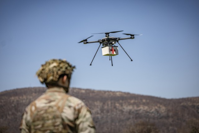 A team of cadets at the U.S. Military Academy, supported by researchers from the Robotics Research Center (RRC), are researching drone technology to improve medical resupply operations in difficult and austere environments.