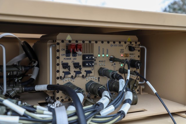 The 549th Military Police Company, assigned to Joint Task Force - Southern Border, conducts detection and monitoring operations at San Diego, Calif. April 10, 2025. The Ground-Based Operational Surveillance System (Expeditionary) (G-BOSS(E)) is a...