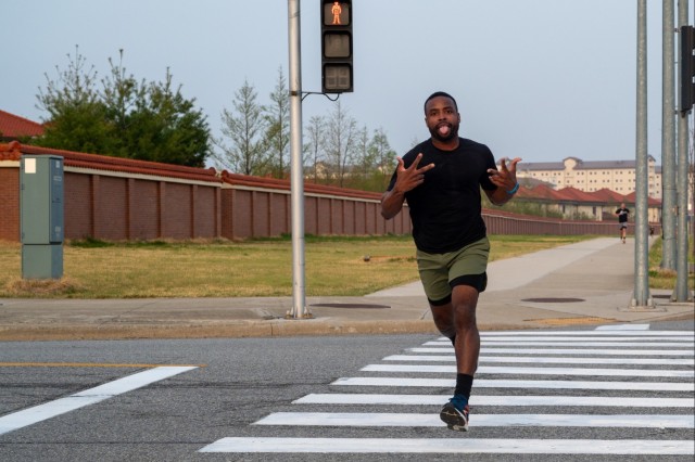 A runner participates in the Take Back the Night Run