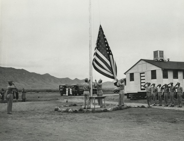 Although the White Sands Proving Ground was officially founded 9 July 1945, the first flag raising at White Sands Proving Ground only took place on 29 October 1945.