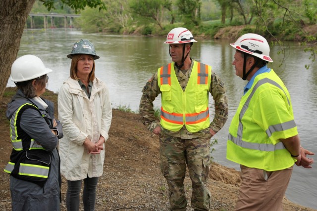 From left to right, Director of Governor Josh Stein’s Western Office Holly Jones, Ashville Mayor Esther Manheimer, U.S. Army Corps of Engineers Wilmington District Commander Col. Brad Morgan, and Acting Assistant Secretary of the Army for Civil...
