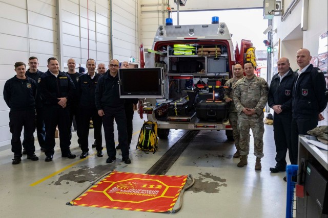 USAG Rheinland-Pfalz DES firefighters partner with local fire department, discuss emerging tech in emergency response