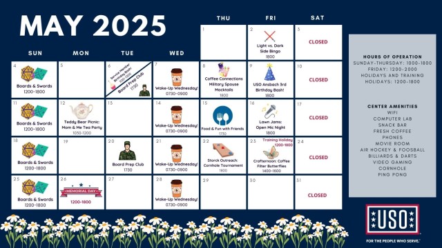 USO Calendar May 2025