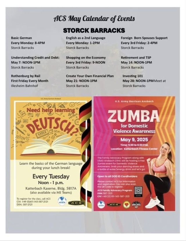 ACS Calendar - Storck Barracks - May 2025