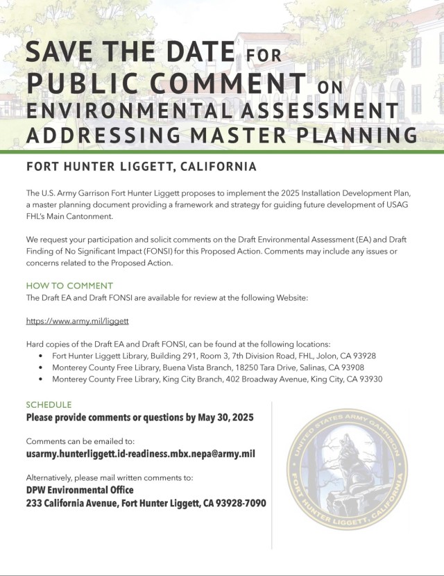 Public comment for EA Master Plan