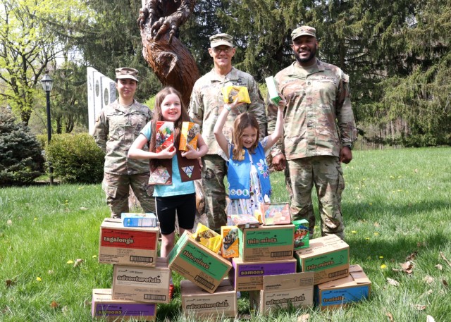 PICATINNY ARSENAL, N.J. - Thanks to the efforts of local Girl Scout Troops 98861 and 98283, more than 100 boxes of Girl Scout cookies will be distributed to military housing residents at Picatinny Arsenal during the month of May in observance of...