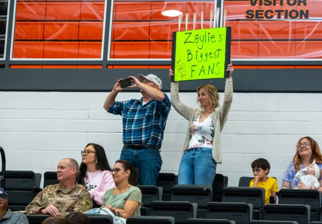 Family and friends attending the 2025 Community Salute to Service April 30 in Waynesville High School’s gym show their support as future service members are honored for choosing to dedicate their lives to military service and become warriors for...