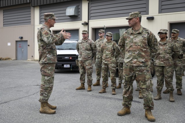 Air Force Gen. Steve Nordhaus, chief, National Guard Bureau, visits the 49th Missile Defense Battalion, Alaska National Guard, on Fort Greely, Alaska, April 28, 2025. Soldiers of the 49th Missile Defense Battalion operate and secure the...