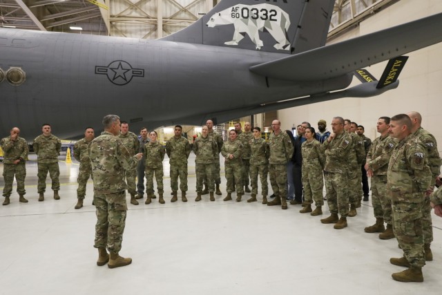 Air Force Gen. Steve Nordhaus, chief, National Guard Bureau, visits the 168th Wing, Alaska National Guard, Eielson Air Force Base, Alaska, April, 29, 2025. The 168th Wing provides the U.S. Air Force with global reach and vigilance through the...