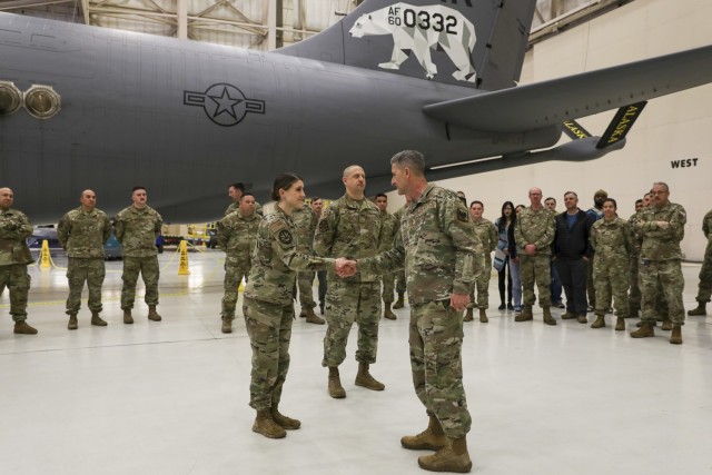 Air Force Gen. Steve Nordhaus, chief, National Guard Bureau, visits the 168th Wing, Alaska National Guard, Eielson Air Force Base, Alaska, April, 29, 2025. The 168th Wing provides the U.S. Air Force with global reach and vigilance through the...