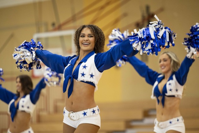 Dallas Cowboys Cheerleaders visit USAG Rheinland-Pfalz to celebrate Month of the Military Child