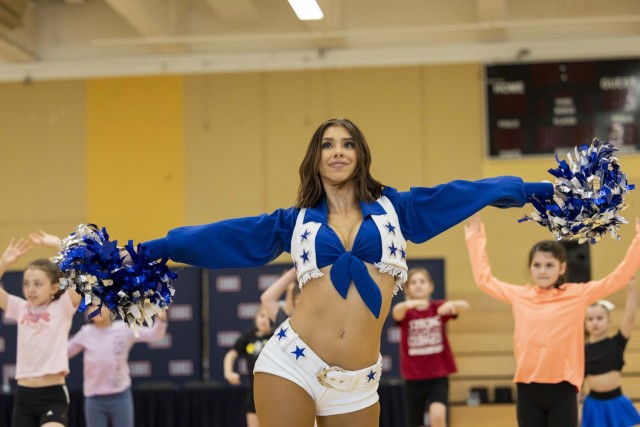 Dallas Cowboys Cheerleaders visit USAG Rheinland-Pfalz to celebrate Month of the Military Child