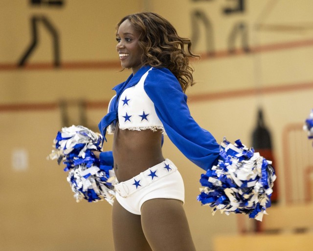 Dallas Cowboys Cheerleaders visit USAG Rheinland-Pfalz to celebrate Month of the Military Child