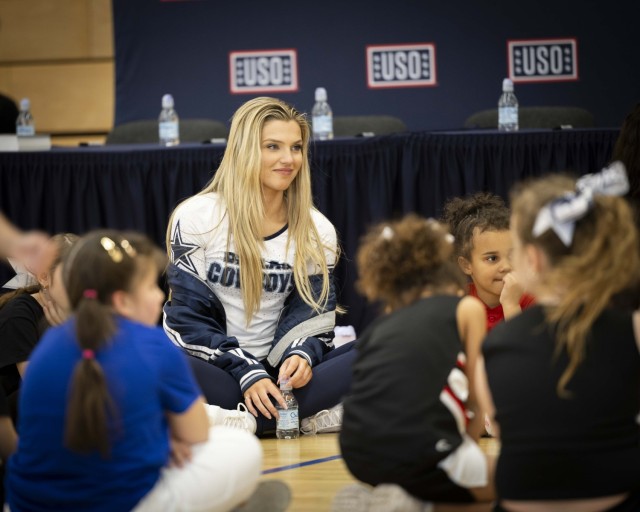 Dallas Cowboys Cheerleaders visit USAG Rheinland-Pfalz to celebrate Month of the Military Child