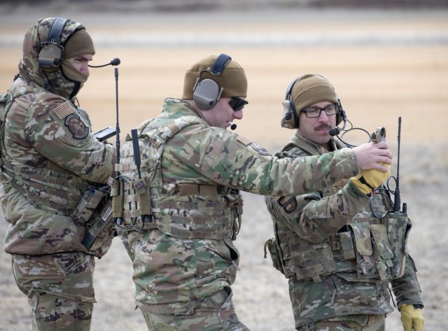 Students and staff with the Air Force’s Air Mobility Liaison Officer (AMLO) Qualification Course complete training April 15, 2025 at Young Air Assault Strip on South Post at Fort McCoy, Wis. Lt. Col. Andrew Baker, course director with the 435th...