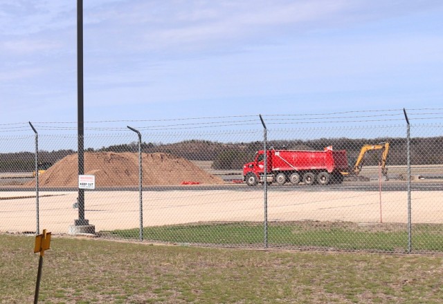 Contractors work on a project April 16, 2025, at the Sparta-Fort McCoy Airport at Fort McCoy, Wis. The work is part of ongoing planned improvements at the airport to better support training and aircraft. (U.S. Army Photo by Scott T. Sturkol,...